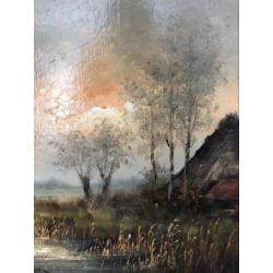 Peter Brouwer landschap olieverf op doek 50hx60b