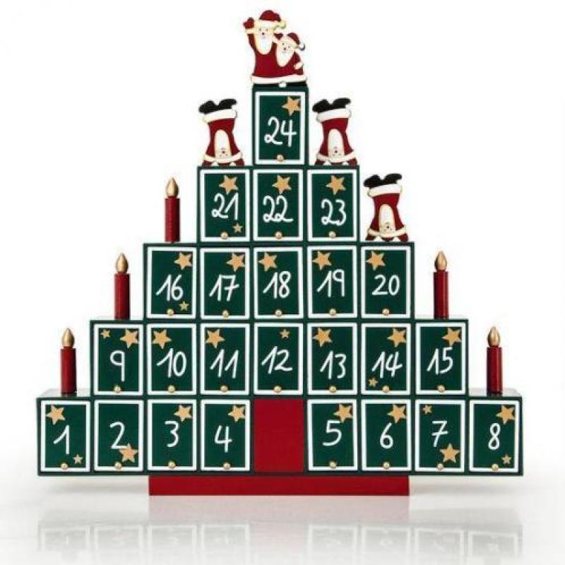 Adventskalender Houten kerstboom, piramide, Kerst, Advent